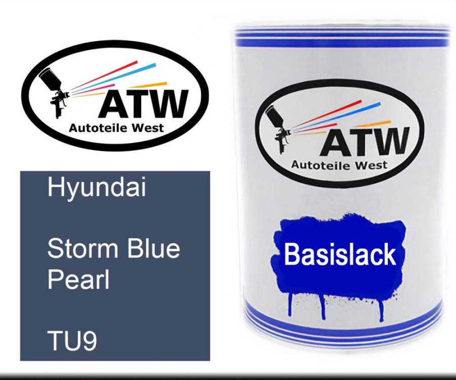 Hyundai, Storm Blue Pearl, TU9: 500ml Lackdose, von ATW Autoteile West.